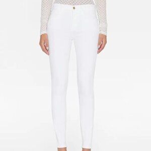 NWT Frame Le High Skinny High Rise Blanc White Super Stretch Frayed Hem Jeans 31